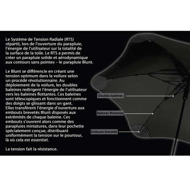 Parapluie Blunt XS Metro résistant, anti vent, automatique et pliable