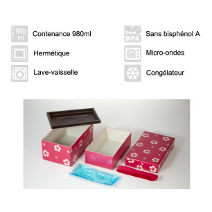 Boîte repas bento rose