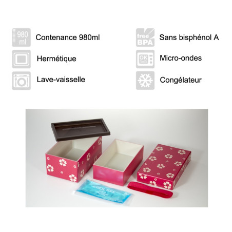 Boîte repas bento rose