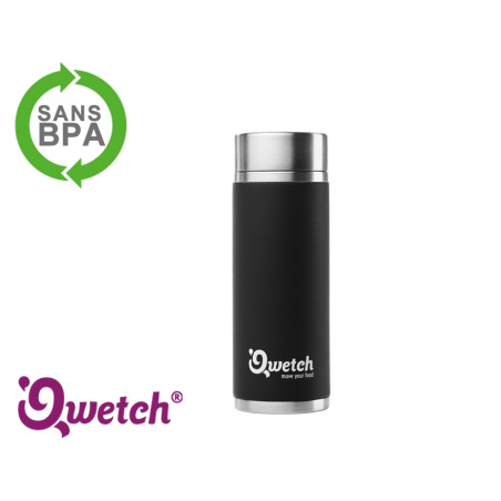Théière isotherme inox Qwetch 300ml - mug thermos, noir