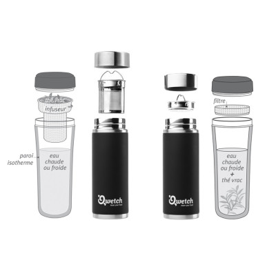 Théière isotherme inox Qwetch 300ml - mug thermos, violet