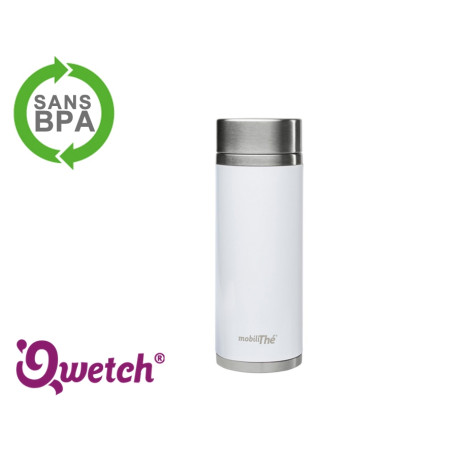 Théière isotherme inox Qwetch 300ml - mug thermos, blanc