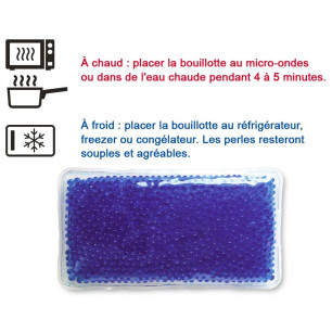 Bouillotte perles grand modèle bleu