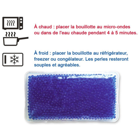 Bouillotte perles grand modèle bleu