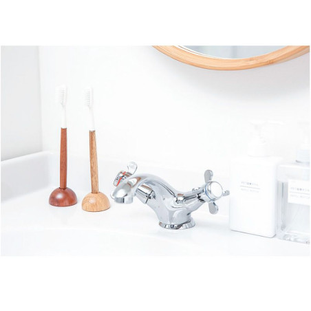 Support brosse à dents noyer