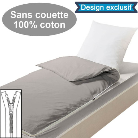 Couchage sans couette 95x145 Gris