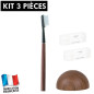 Kit brosse à dents durable noyer souple Kit brosse à dents durable noyer souple