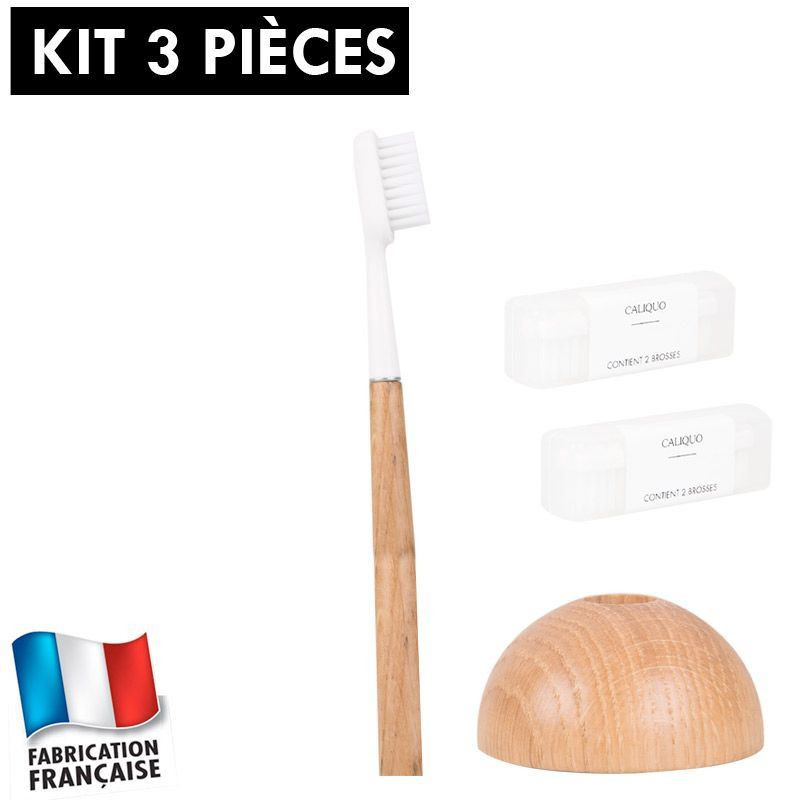 Kit brosse à dents durable chêne souple Kit brosse à dents durable chêne souple