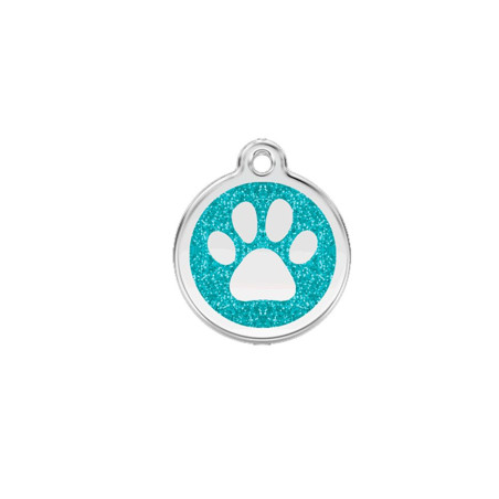 Médaille chien personnalisable Paillettes Patte