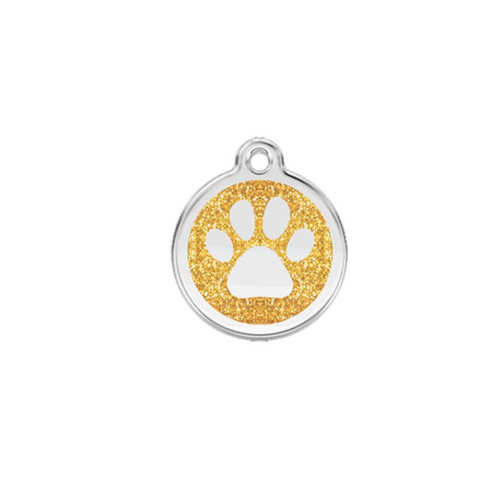Médaille chien personnalisable Paillettes Patte