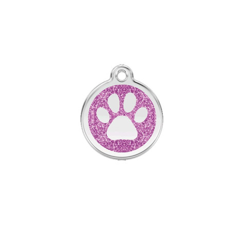 Médaille chien personnalisable Paillettes Patte