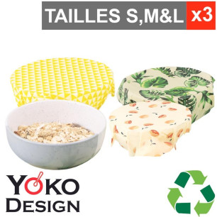 3 couvre-bols réutilisables Yoko Design