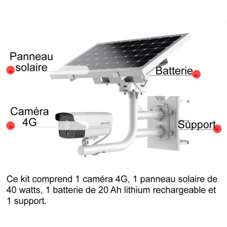 Caméra vidéosurveillance solaire 4G & 2MP