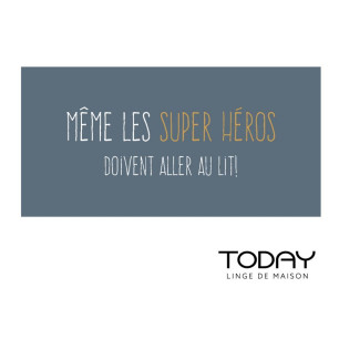 Tapis Enfant Imprimé Heros En Coton - Bleu - 60x120 Cm - Today