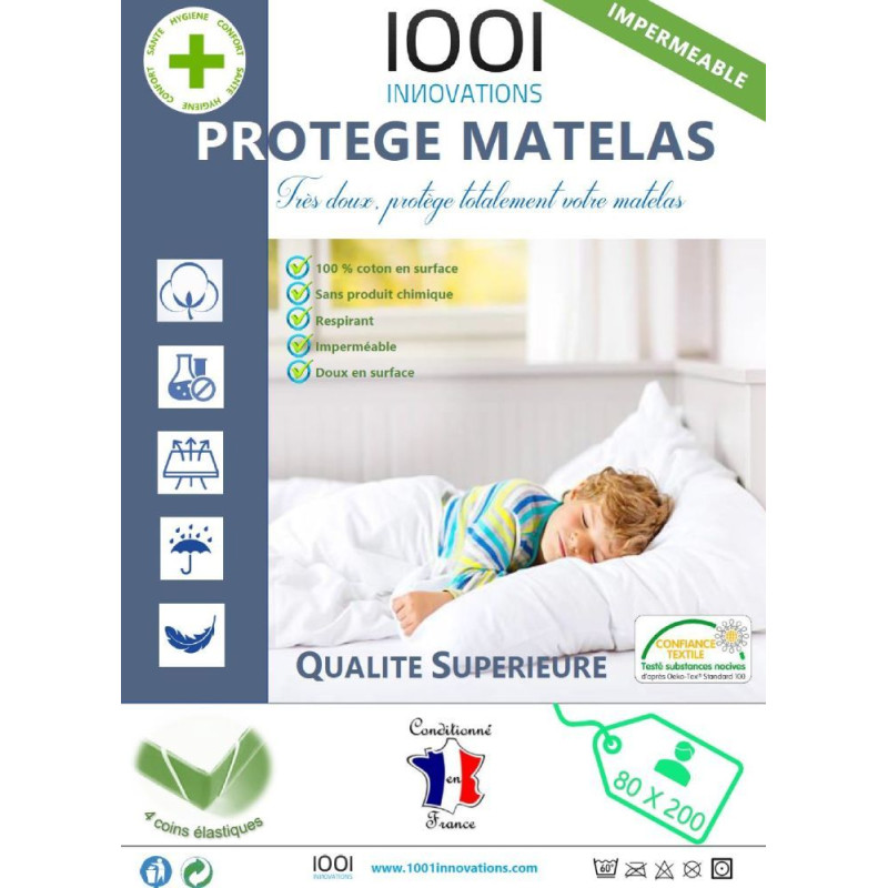 Protège Matelas Imperméable 80 X 200 cm Protège Matelas Imperméable 80 X 200 cm