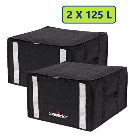 2 Housses de rangement sous vide Compactor 125L Noir