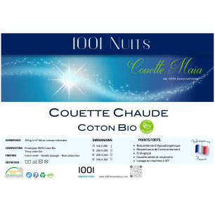 Couette Coton Bio Chaude 220x240 Maïa