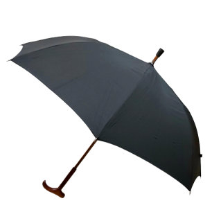 Parapluie canne réglable et résistant noir  Ouverture et fermeture manuelle