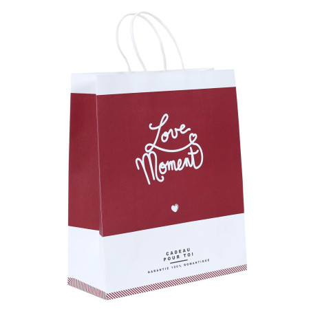 Sac Cadeau Romantique Rouge et Blanc