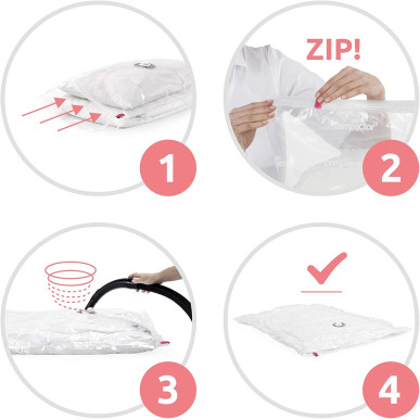 Promo 5 grands sachets de compression sous vide Compactor 80x130 cm