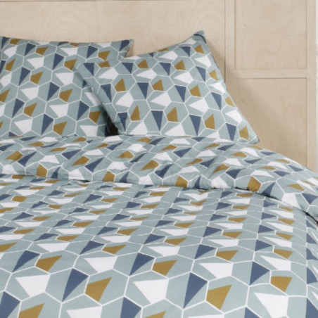 Housse Zippée Géométrik Vert Céladon 240x260