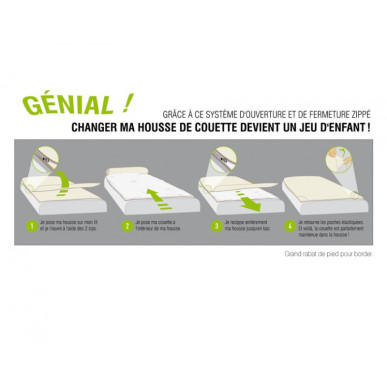 Parure de couette zippée avec fermeture éclair pour grand lit 240X260