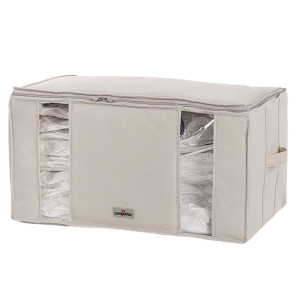 Compactor housse gain de place sous vide 210 Litres couleur beige - Coffre et malle de rangement interieur