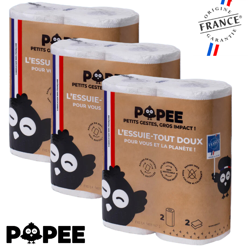 Popee ESSUIE-TOUT écologique Ultra-absorbant Lot de 3 paquets x2 Popee ESSUIE-TOUT écologique Ultra-absorbant Lot de 3 paquets x2
