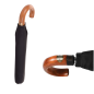 Parapluie pliant noir crosse en bois Neyrat Parapluie pliant noir crosse en bois Neyrat