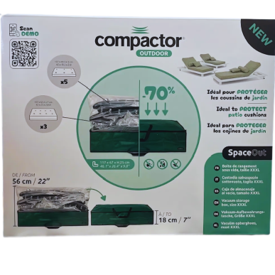 Housse de rangement sous vide de plein air taille XXXL spéciale jardin ! Compactor