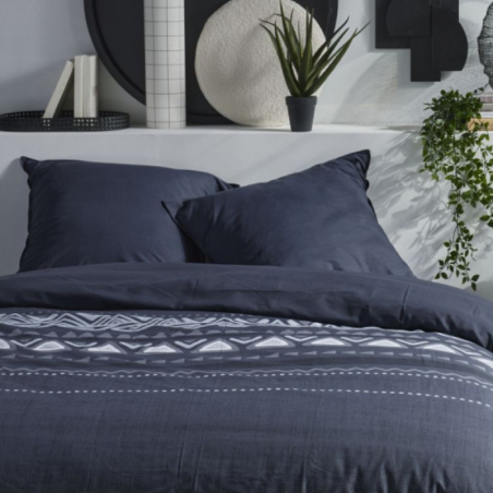 Parure de lit Mawira Noire 240x260 cm - Reconditionné