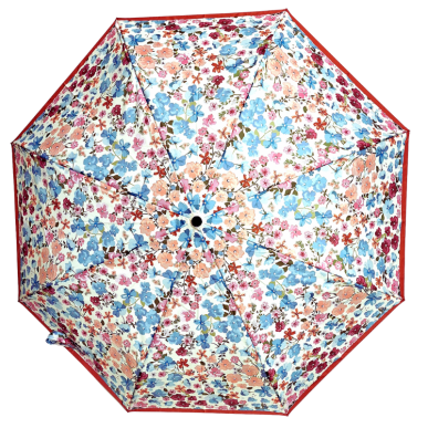 Parapluie pliant petites fleurs Neyrat noir, bleu ou rouge