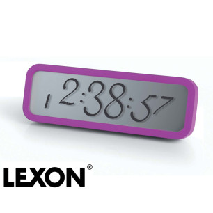 Réveil chiffres cursifs modèle Script de Lexon, affichage LCD - Violet