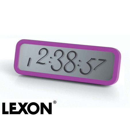 Réveil chiffres cursifs modèle Script de Lexon, affichage LCD - Violet