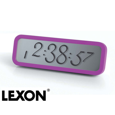 Réveil chiffres cursifs modèle Script de Lexon, affichage LCD - Violet