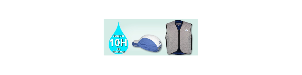 Vêtements rafraîchissants Techniche Hyperkewl et Inuteq anti canicule