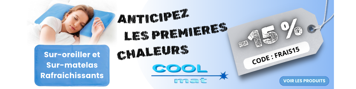 Surmatelas frais et oreillers rafraîchissants anti chaleur nocturne